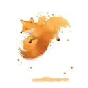 a fox jumping into a puddle tattoo design idea