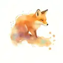 a fox jumping into a puddle tattoo design idea