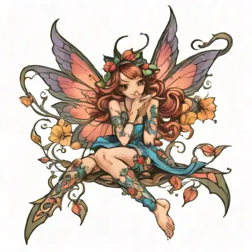 fairy tattoo design idea