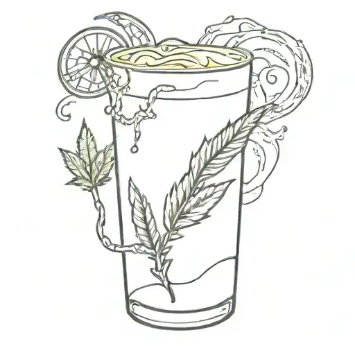 twisted tea and marijuana  tattoo design idea