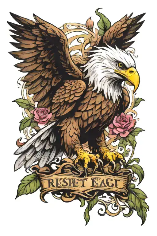 respect eagle Virgo revenge tattoo design idea