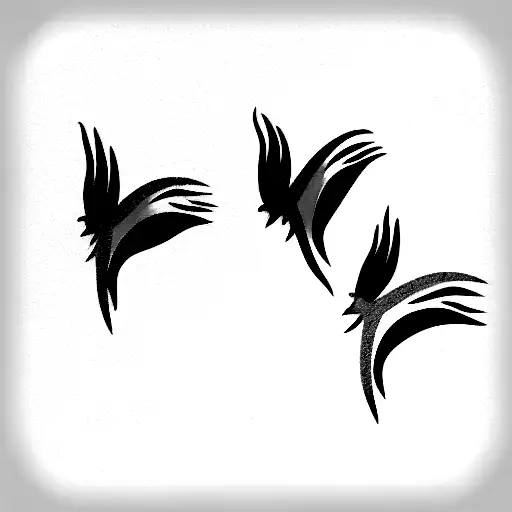 three birds vine rainbow tattoo design idea