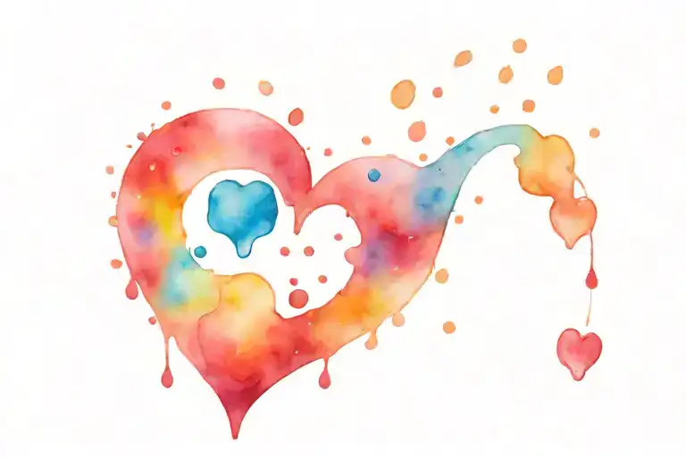 raindrops falling on a heart tattoo design idea