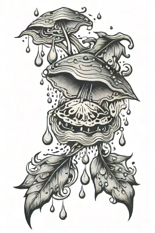 raindrops falling tattoo design idea