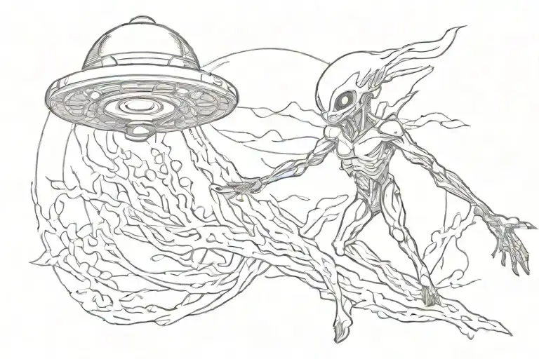 ALIEN Abduction tattoo design idea