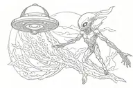 ALIEN Abduction tattoo design idea