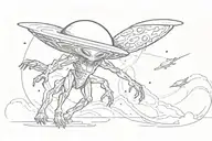 ALIEN Abduction tattoo design idea