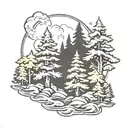 3 pine trees tattoo design idea