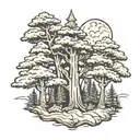 3 pine trees tattoo design idea