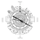 prague astronimcal clock built into world from where the wild things are tattoo design idea