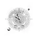 prague astronimcal clock built into world from where the wild things are tattoo design idea