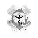 A surreal tattoo combining elements of literature, sleep, art, and music tattoo design idea