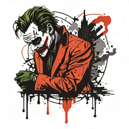 Gotham city joker tattoo design idea