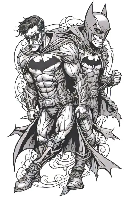 Batman and joker tattoo design idea