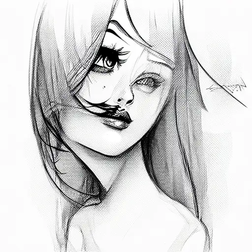 Cartoon girl tattoo design idea