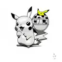 Pikachu  doing a graffiti tattoo design idea