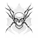 spider with skull tattoo design idea