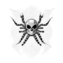 spider with skull tattoo design idea