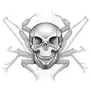 spider with skull tattoo design idea