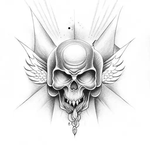 heaven and hell balance tattoo design idea