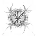 crown of thorns with a cross tattoo design idea