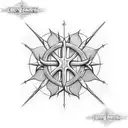 crown of thorns with a cross tattoo design idea