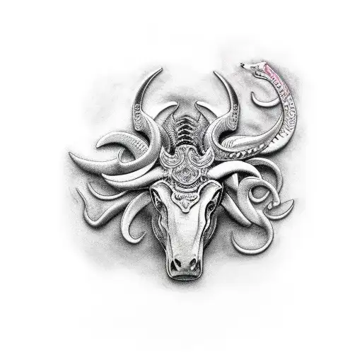 tauro y acuario tattoo design idea