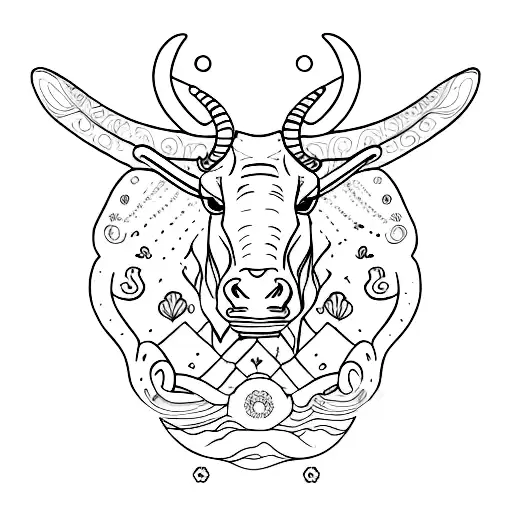 acuario y tauro  tattoo design idea