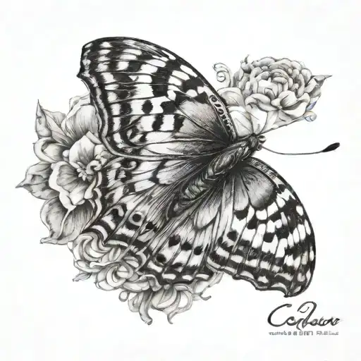Butterfly semicolon  tattoo design idea