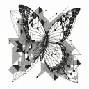 Butterfly semicolon  tattoo design idea