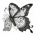 Butterfly semicolon  tattoo design idea