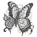 Butterfly semicolon  tattoo design idea