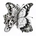 Butterfly semicolon  tattoo design idea