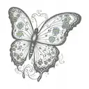 Butterfly semicolon  tattoo design idea