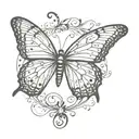 Butterfly semicolon  tattoo design idea