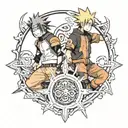 Naruto and sasuke curse mark tattoo design idea