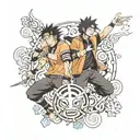 Naruto and sasuke curse mark tattoo design idea