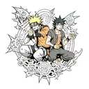 Naruto and sasuke curse mark tattoo design idea