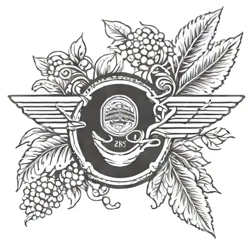 Laurel wreath and 1968 ford thunderbird tattoo design idea