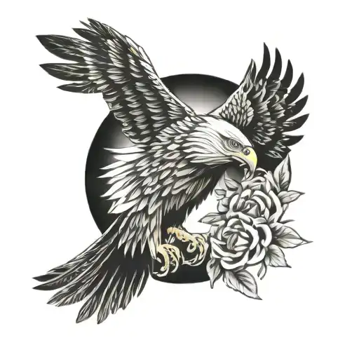 memorial tattoo for grandpa eagle with dates of birth and death tattoo design idea