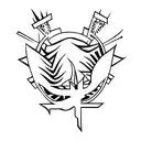 cross with crown of thorns on top, empty tomb represented tattoo design idea