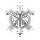 Christian cross , empty tomb represented tattoo design idea