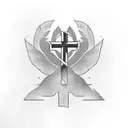 Christian cross , empty tomb represented tattoo design idea