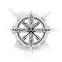 Christian cross , empty tomb represented tattoo design idea