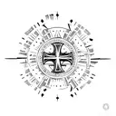 Christian cross , empty tomb represented tattoo design idea