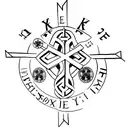 Christian cross , empty tomb represented tattoo design idea