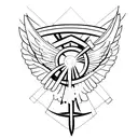 Christian cross , empty tomb represented tattoo design idea