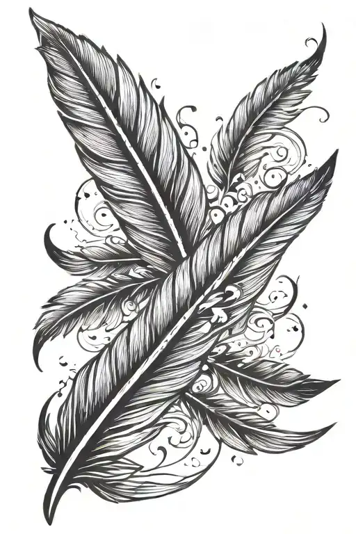 falling feather   tattoo design idea
