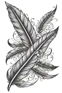 falling feather   tattoo design idea