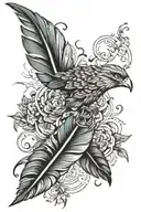 falling feather   tattoo design idea